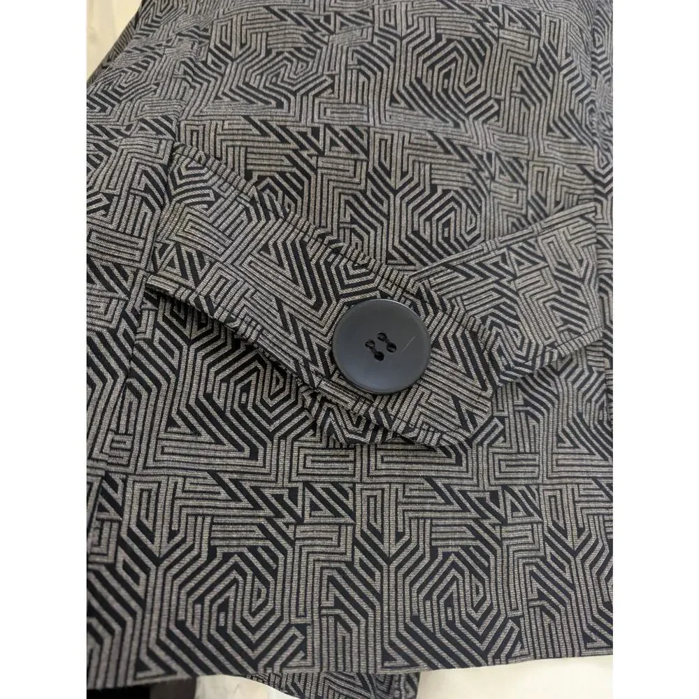 JOSEPH RIBKOFF Stand Up Collar Combo Sleeve Art To Wear Jacket 12 Big Buttons